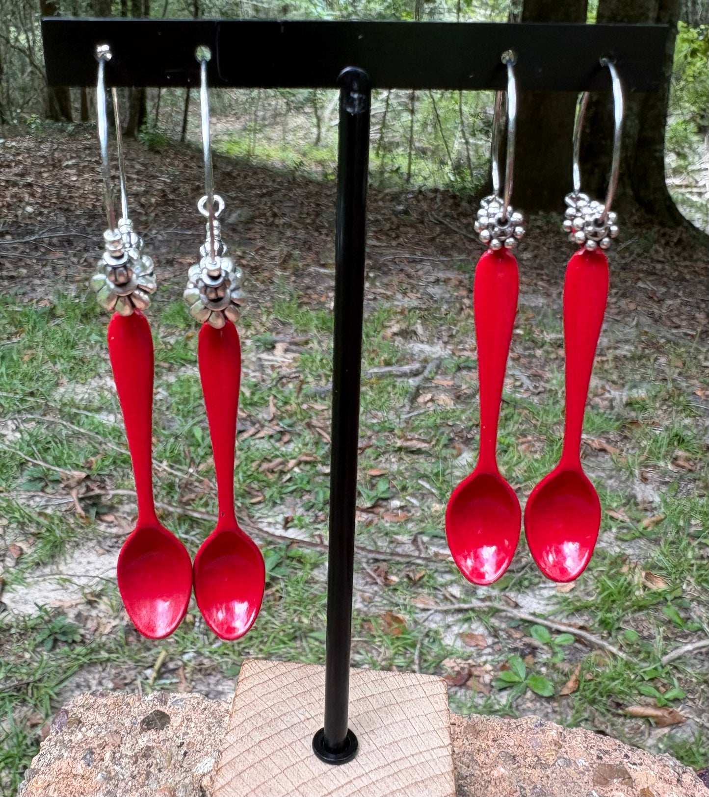 Red Spoon Earrings